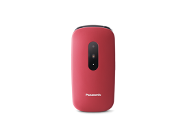 KX-TU446EXR - Téléphone pour seniors au design à clapet, convivial, écran facile à lire, rouge